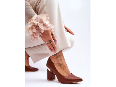 Дамска обувка с дебел ток модел 177683 Step in style
