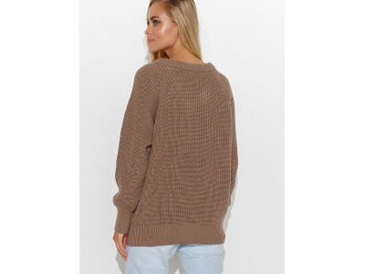 Дамски пуловер класически модел 184785 Makadamia